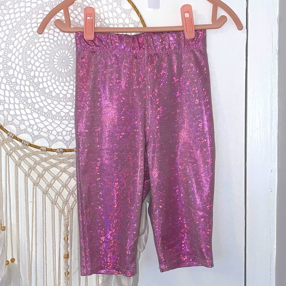 Fashion Nova Pink Glitter Biker Short-Sz S